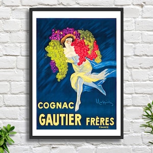 Leonetto Cappiello 'Cognac Gautier Freres' 1907, cartel publicitario de alcohol vintage art nouveau, impresión giclée o impresión giclée enmarcada, regalo ideal