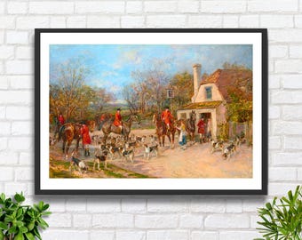 Vintage Art Painting by Heywood Hardy 'the Finish