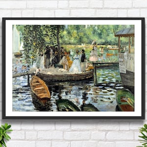 Pierre Auguste Renoir "La Grenouillere", artista impressionista francese, opera d'arte figurativa, stampa giclée o stampa incorniciata. Ideale come regalo di inaugurazione della casa.