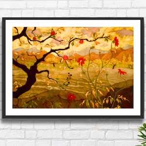 Paul Ranson 'Melo con frutti rossi' 1902 Artista francese, paesaggio rurale, arte, decorazione murale in oro, stampa giclée o stampa incorniciata