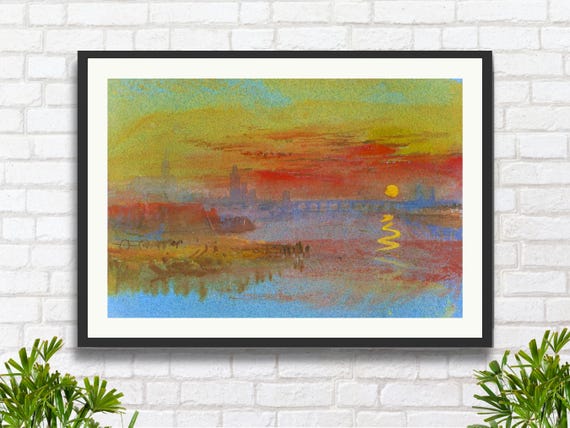 Scarlet Sunset Giclee Print: Joseph Turner English Romantic Art - Etsy