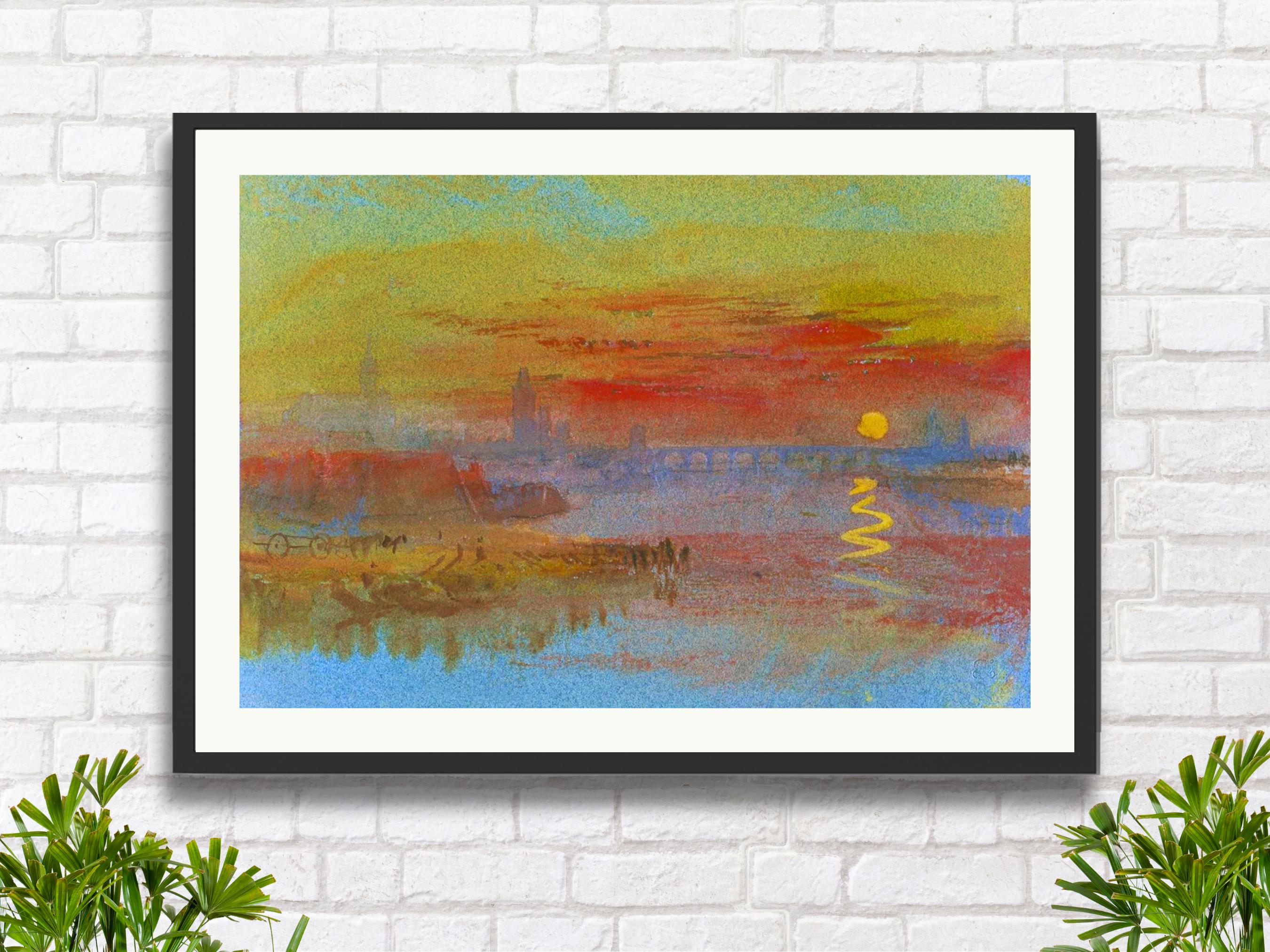 Scarlet Sunset Giclee Print: Joseph Turner English Romantic Art