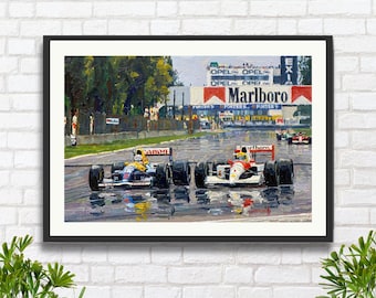 Senna vs Mansell F1 Art Print: Silverstone 1991 Limited Edition