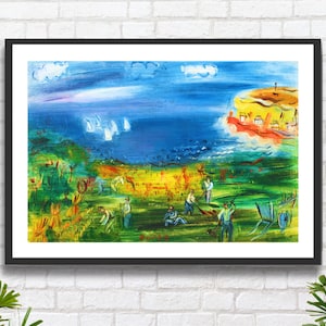 Raoul Dufy 'La baia di Sainte-Adresse' (Normandia) Paesaggio impressionista scena costiera stampa giclée o stampa giclée incorniciata. Regalo ideale.
