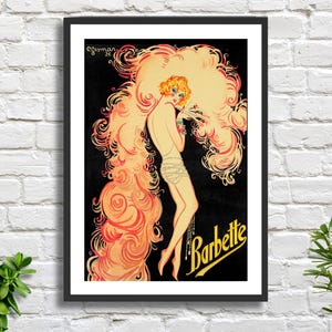 Charles Gesmar 'Barbette' 1926 Paris Tanzsäl-Performer Art Deco Plakat französischer Künstler rosa beige Wanddekor giclee print oder gerahmter Druck.