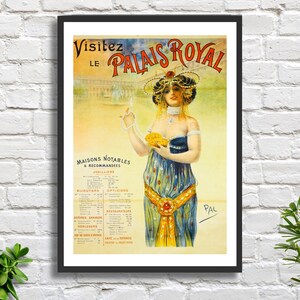 Cartel de teatro vintage Jean De Paleologue (PAL) 'Visitez Le Palais Royal' Artista rumano Art Noveau cartel impresión giclée o impresión enmarcada.