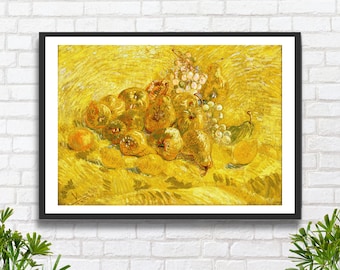 ゴッホの静物画プリント：マルメロ、レモン、洋ナシ - 植物画 - Etsy 日本
