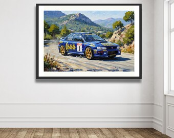 Subaru Impreza 555 Group A Rally Car: 1995 Tarmac Rally Wall Art