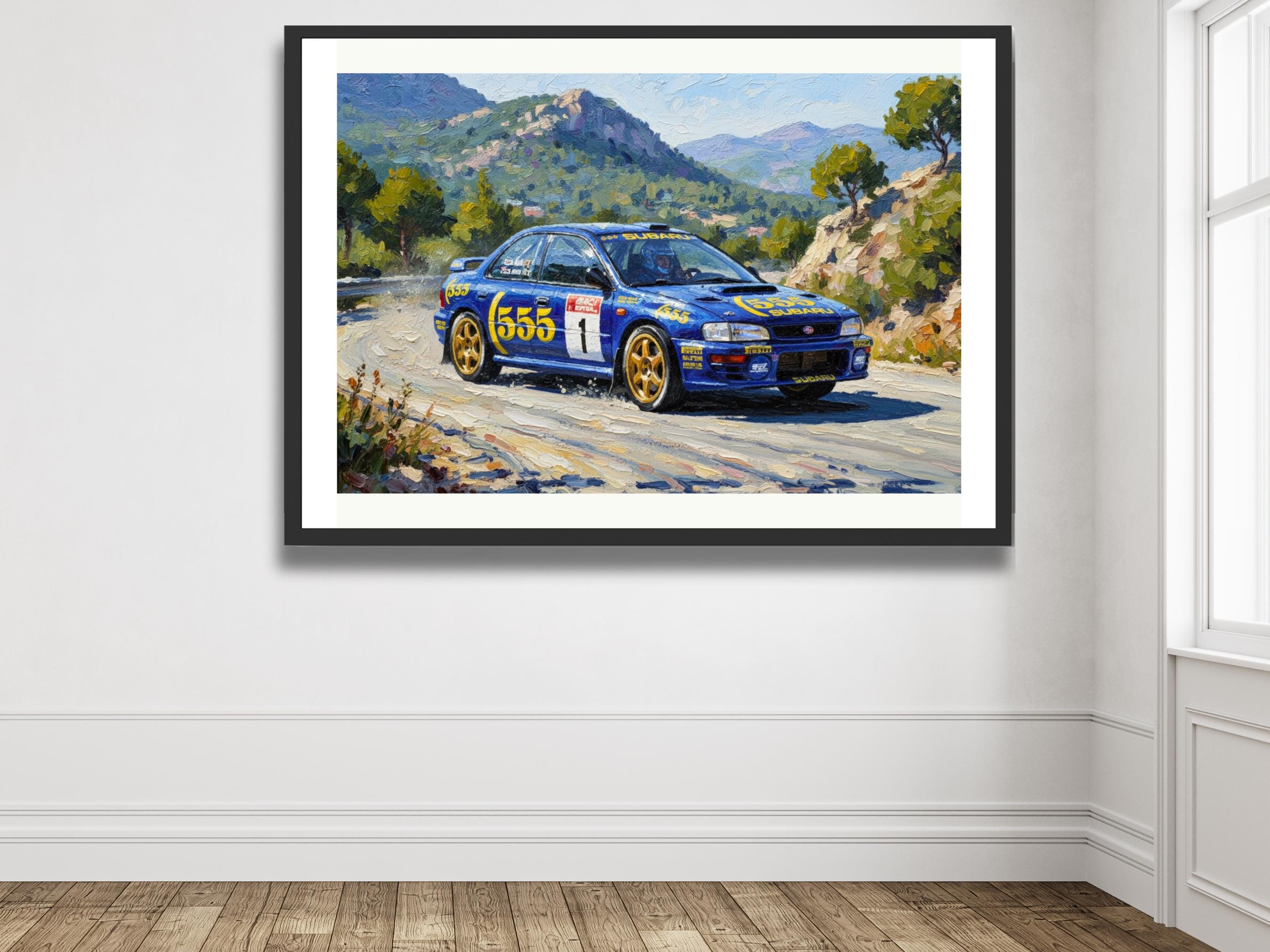 Subaru Impreza 555 Group A Rally Car: 1995 Tarmac Rally Wall Art