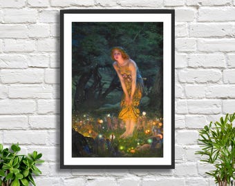 Edward Robert Hughes 'Midsommarafton' Gicléetryck med älvor