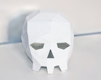 Day of dead skull 3d papercraft. You get a PDF digital file template pattern and instruction for this model DIY 3d papercraft low poly paper