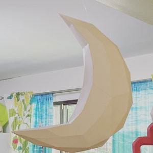 Full Moon 3D Papercraft model. You get PDF and SVG digital file templates and instructions for these DIY modern paper sculpture.