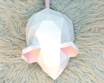 Mouse 3d papercraft. You get SVG and PDF digital file templates and instructions for this DIY (do it yourself) minimalist paper model.