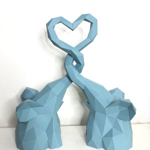 Lovers 3d papercraft. You get SVG, PDF digital file template and instructions for this DIY (do it yourself) modern paper sculpture.