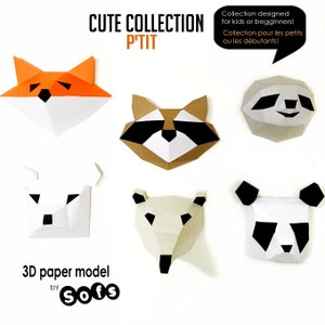 Linda colección de manualidades en papel 3D. Obtendrá plantillas de archivos digitales en PDF e instrucciones para estas decoraciones de papel de bricolaje. ¡Bastante fácil para los niños!