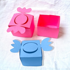 Candy Box 3D papercraft. You get Pdf SVG DXF digital file templates and instructions. DIY Party favor box, gift boxes, treat boxes