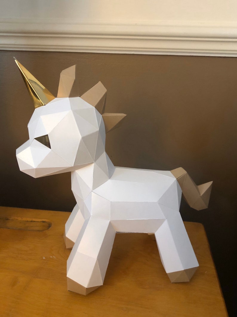 Baby Unicorn 3D Papercraft. You Get a SVG and PDF Digital File - Etsy ...