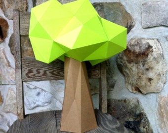 Albero 3dpapercraft, versione migliorata! Ottieni un file digitale PDF con modelli e istruzioni per l'albero delle foglie di papercraft fai-da-te.