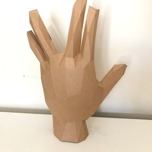 Vulcan salute 3d papercraft. You get a PDF digital file with templates and instructions for this DIY do it yourself sculpture. image 3