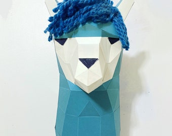 Llama 3d papercraft. With this purchase you get SVG files and PDF digital downloadable files for this DIY (do it yourself) paper sculpture.