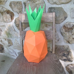 Pineapple 3d papercraft. You get a PDF digital file with templates and instruction of DIY papercraft Pineapple.