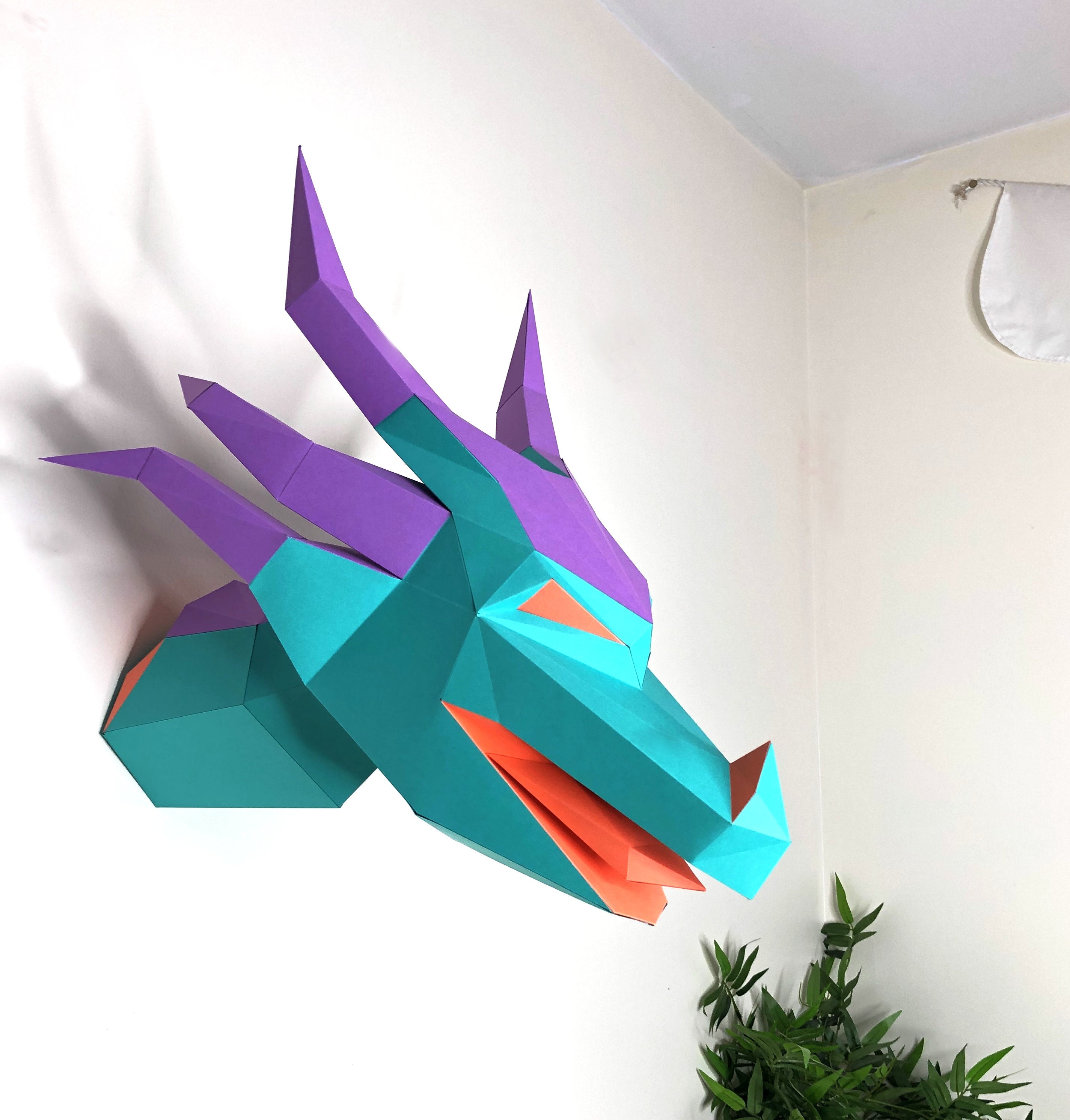 Papercraft Dragon Head, DIY Paper craft, 3D Template PDF Kit - Inspire  Uplift