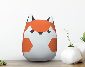 Round Fox 3D Papercraft. You get an SVG, DXF, PDF digital file template and instruction for this diy paper decoration. New 2023!