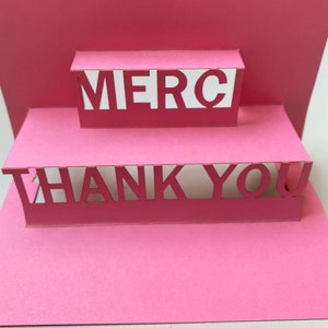 Thank you Merci Pop-up cards. You get pdf, dxf, svg, eps digital templates and instructions for this DIY fun pop-up