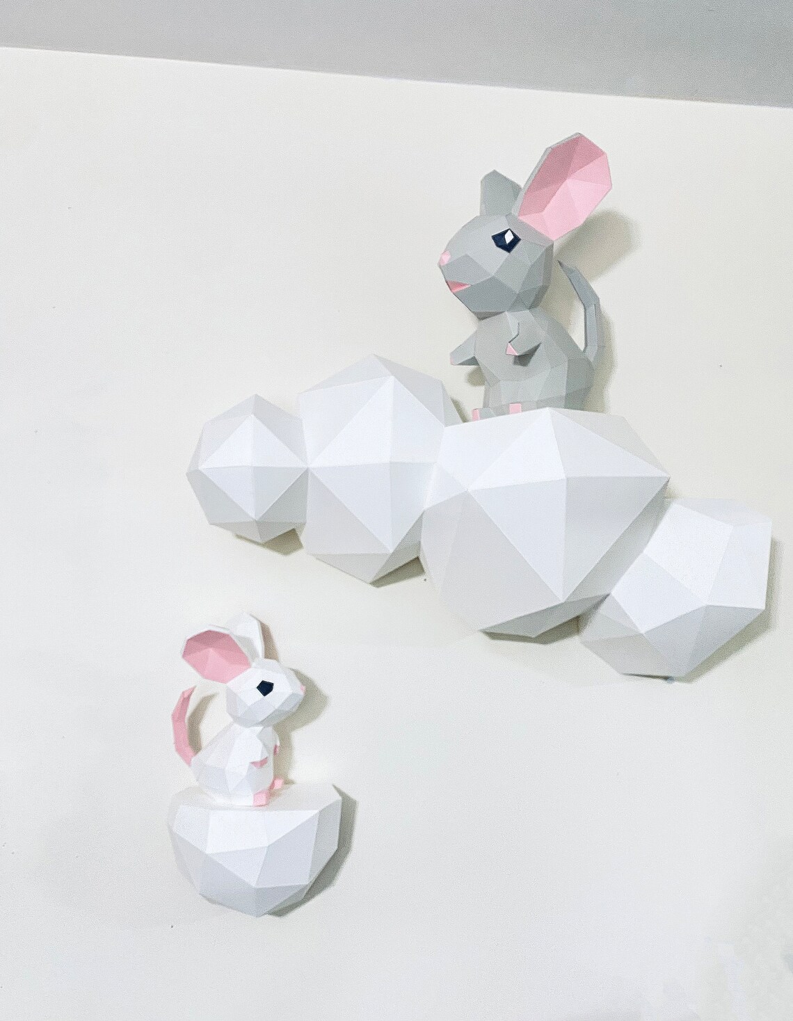 Mouse on Cloud With Star 3D Papercraft Get This Nursery Scene 3D SVG ...