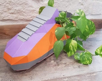 Running Shoe 3D Papercraft. You get SVG and PDF digital file templates and instructions for this DIY Modern Paper Decor