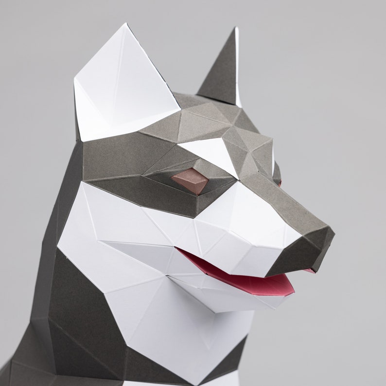 Husky Dog Papercraft. You Get a PDF Digital File Templates and - Etsy