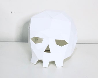 Skull 3d papercraft. You get SVG and PDF digital file template pattern and instruction for this model DIY 3d papercraft low poly paper