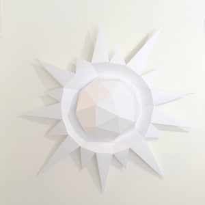Sun 3d papercraft model. You get PDF digital file templates and instructions for these DIY modern paper sculpture.