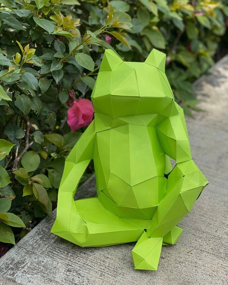 Frog Bored Pensive 3D Papercraft. You Get a PDF Digital