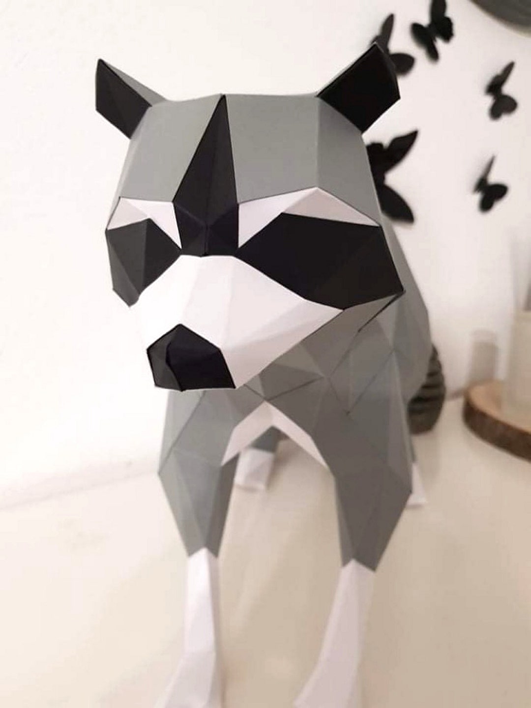 Cardboard Racoon Raccoon 3d Papercraft. You Get SVG and PDF Digital File Templates and ...