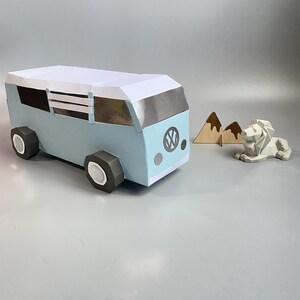 Camper Van 3D Papercraft. Lowpoly Paper, Get PDF Digital File Template ...