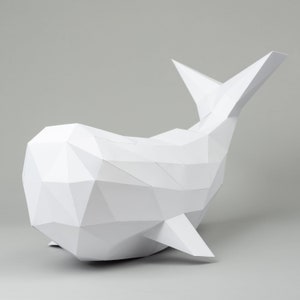 Whale 3d papercraft. With this purchase you get SVG, PDF digital downloadable files for this DIY (do it yourself) paper sculpture.