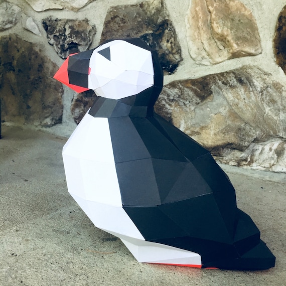 Puffin 3d Papercraft. With This Purchase You Get SVG and PDF Digital  Downloadable Files for This DIY do It Yourself Paper Sculpture. - Etsy UK