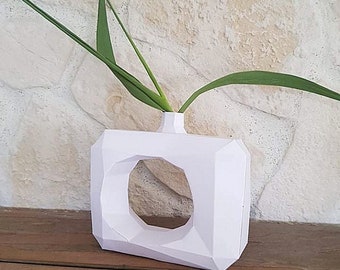 Modern Geometric Vase Papercraft Collection (PDF Template)