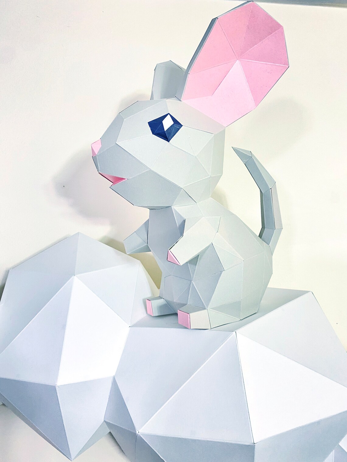 Mouse on Cloud With Star 3D Papercraft Get This Nursery Scene 3D SVG ...