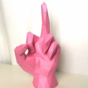 The Finger papercraft. You get a PDF and SVG digital file with templates and instructions for this DIY (do it yourself) sculpture.