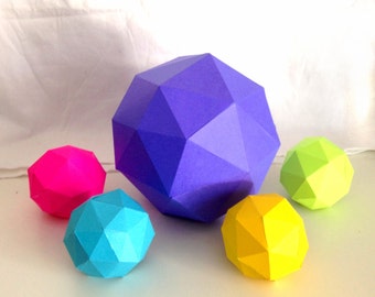 Balls 3d papercraft. You get a PDF and SVG digital files with templates and instruction of DIY papercraft minimalist balls.