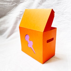 Schulmaterialkiste aus 3D Papier. Sie erhalten Pdf SVG DXF digitale Dateivorlagen und Anleitung. DIY Gastgeschenk Box, Geschenkboxen, Leckerliboxen