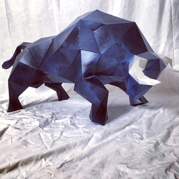 Bull Body papercraft. You get a SVG & PDF digital file templates and instructions for this DIY (do it yourself) impressive paper sculpture.
