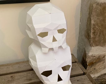 Skull 3D Papercraft Template (SVG, PDF)