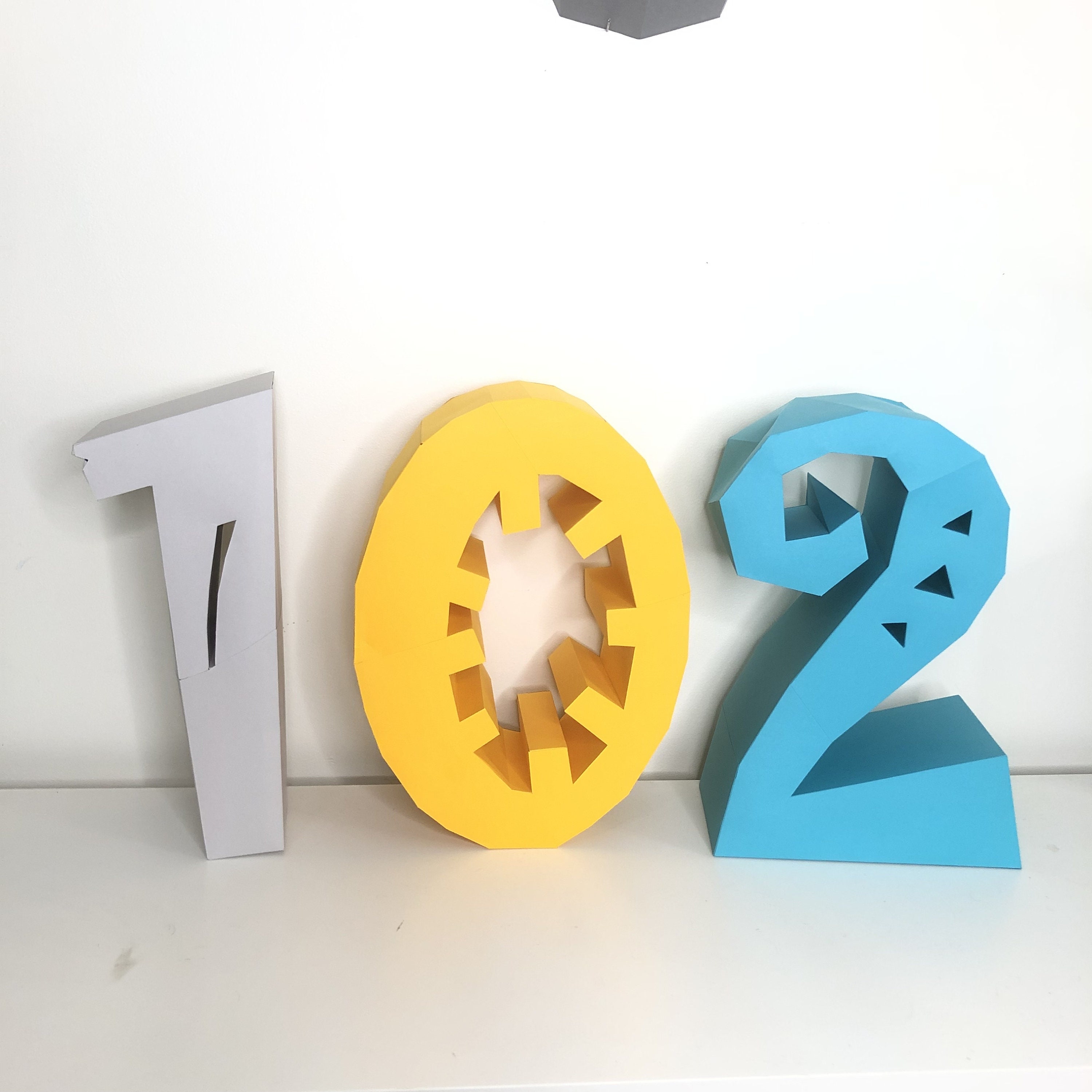 Papercraft Numbers Numbers 3D Papercraft Numbers Based on Jokerman Font. All 0-9 Party ...