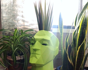Geometric Head 3D Papercraft Template, DIY Sculpture (PDF Pattern and SVG files)
