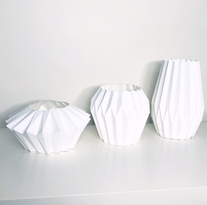 Origami Vases 3d Papercraft You Get A Pdf Digital File Etsy