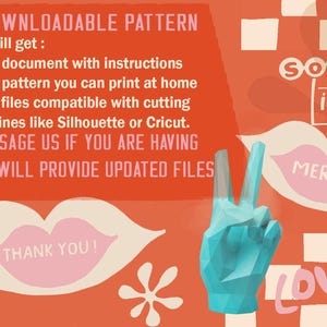 Baby Fox 3D Papercraft. You get a SVG and PDF digital file templates and instruction for this DIY modern paper decoration. image 5