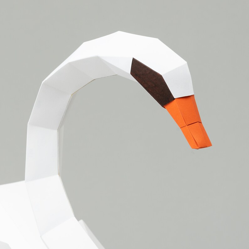 Swan 3d Papercraft. You Get a PDF Digital File With Templates - Etsy